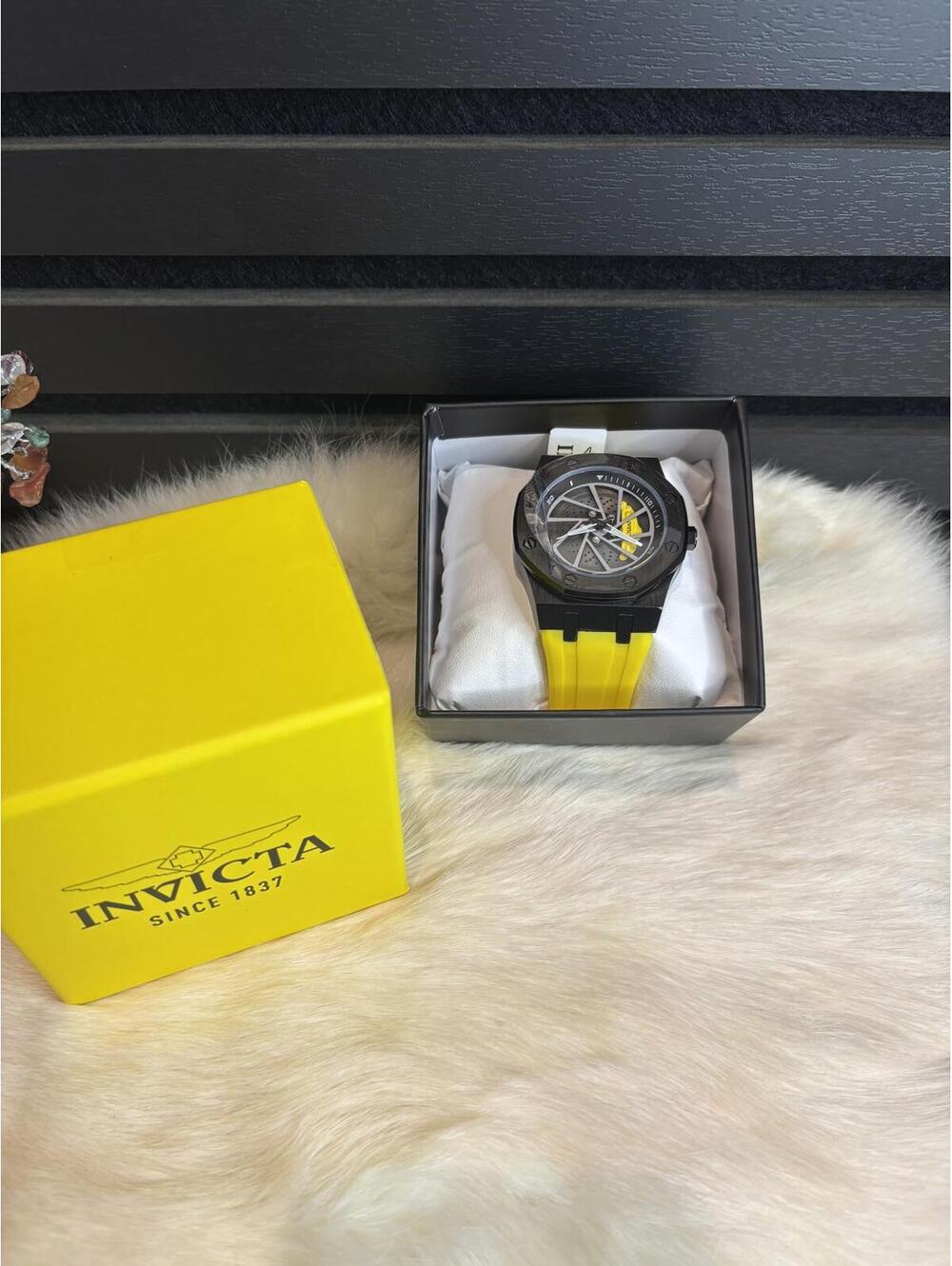 Invicta Yellow and Black Men's Watch with Silicone Band